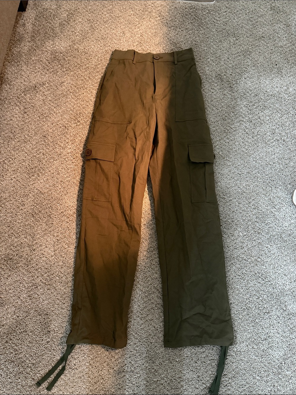 Olive Cargo Pants - Utility Straight Leg